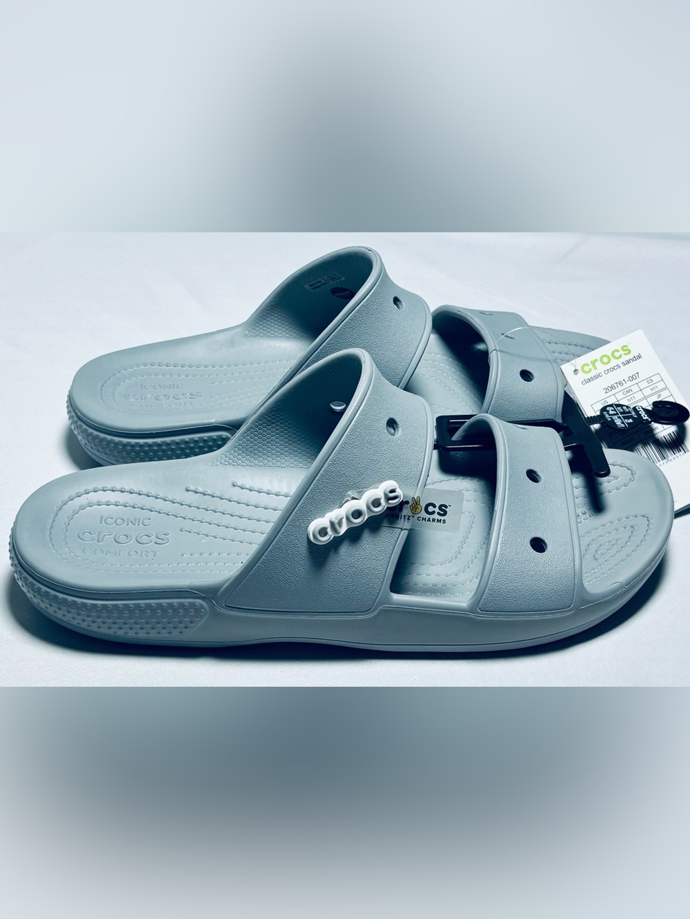 Crocs Classic Two Strap Sandals Men's Size 11 Gray NEW w Tags